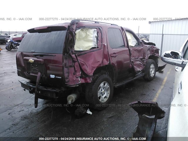 1GNFK13018J160519 - 2008 CHEVROLET TAHOE K1500 MAROON photo 4