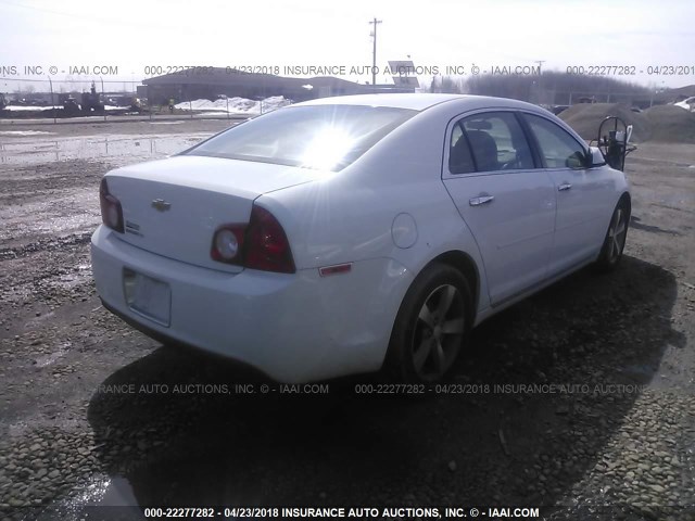 1G1ZC5EU7CF336200 - 2012 CHEVROLET MALIBU 1LT WHITE photo 4