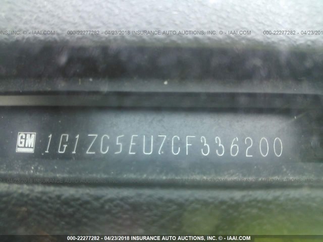 1G1ZC5EU7CF336200 - 2012 CHEVROLET MALIBU 1LT WHITE photo 9