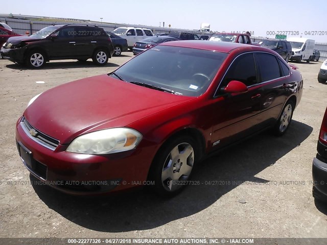 2G1WD58CX89222808 - 2008 CHEVROLET IMPALA SUPER SPORT RED photo 2