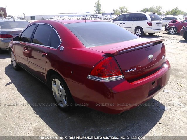 2G1WD58CX89222808 - 2008 CHEVROLET IMPALA SUPER SPORT RED photo 3