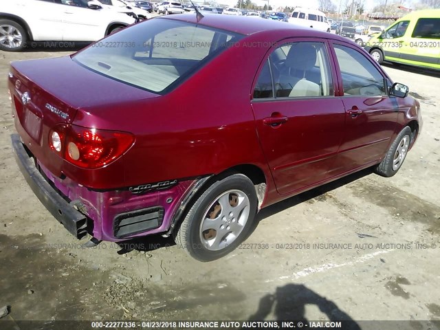 JTDBR32E860072470 - 2006 TOYOTA COROLLA CE/LE RED photo 4