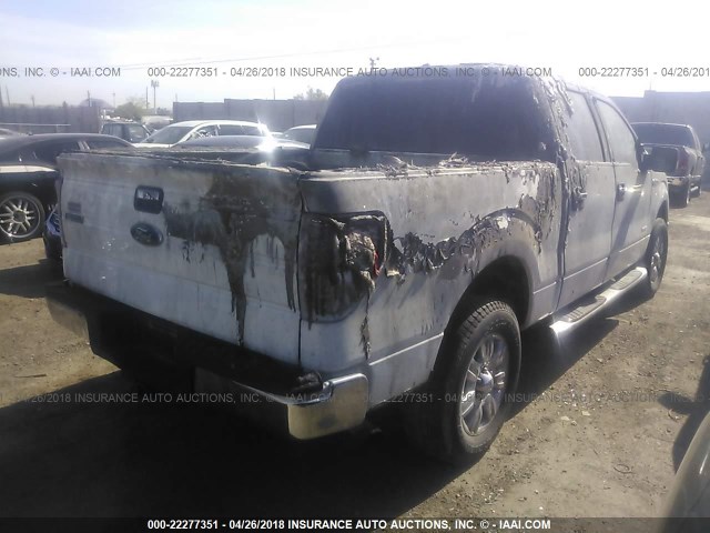 1FTFW1ET4BFC34949 - 2011 FORD F150 SUPERCREW WHITE photo 4