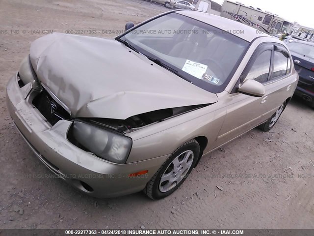 KMHDN45D82U396210 - 2002 HYUNDAI ELANTRA GLS/GT GRAY photo 2