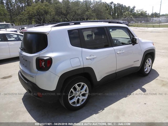 ZACCJABB8HPF03330 - 2017 JEEP RENEGADE LATITUDE SILVER photo 4