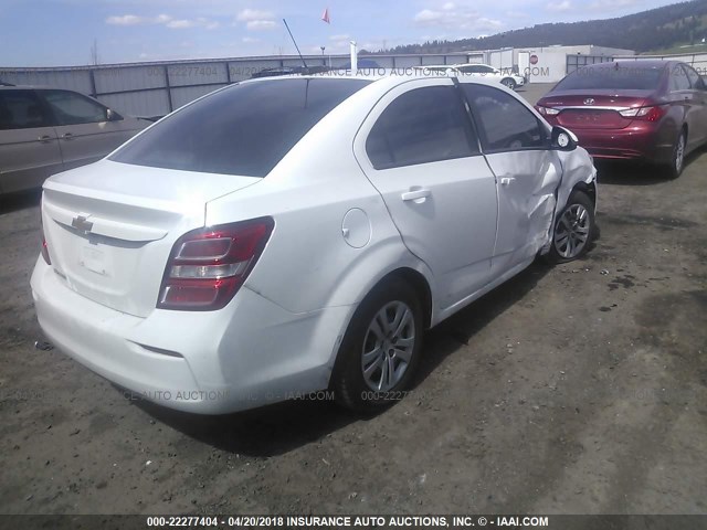 1G1JB5SH3H4161356 - 2017 CHEVROLET SONIC LS 白色 照片 4