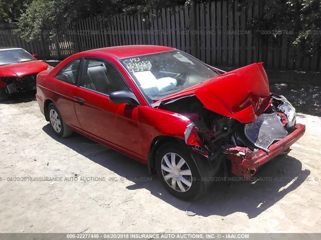1HGEM22154L036512 - 2004 HONDA CIVIC DX VP RED photo 1
