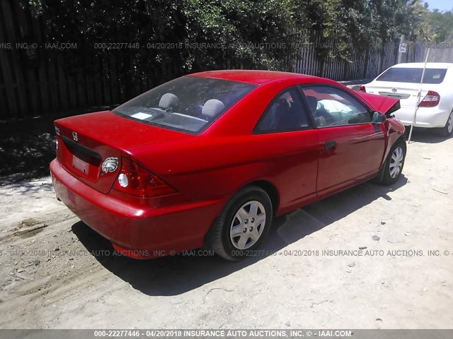 1HGEM22154L036512 - 2004 HONDA CIVIC DX VP RED photo 4