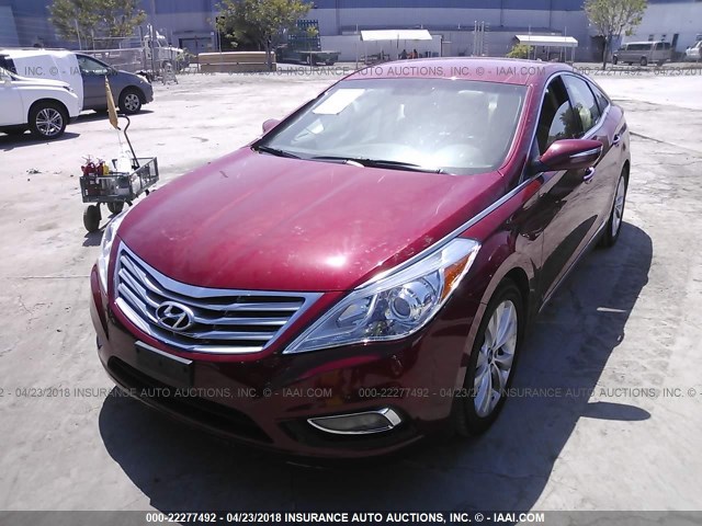 KMHFG4JG6DA250833 - 2013 HYUNDAI AZERA BURGUNDY photo 2