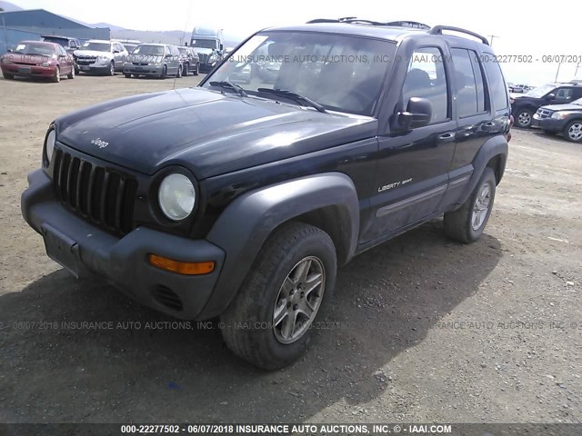 1J4GL48K62W293156 - 2002 JEEP LIBERTY SPORT BLACK photo 2