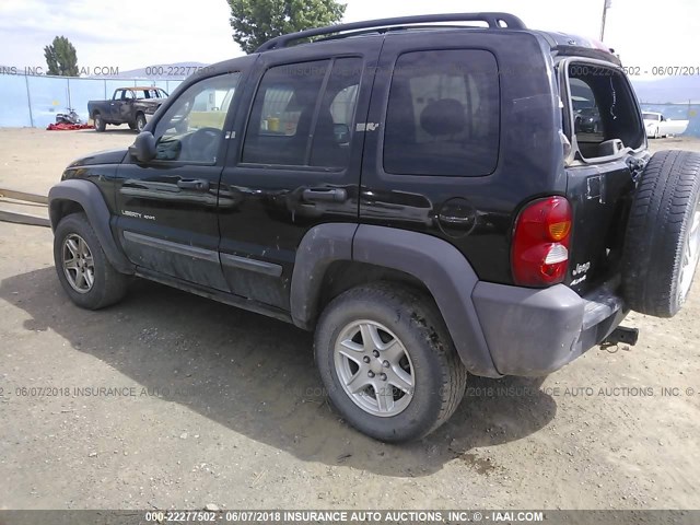 1J4GL48K62W293156 - 2002 JEEP LIBERTY SPORT BLACK photo 3