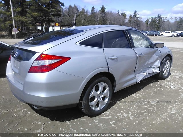 5J6TF2H54AL000231 - 2010 HONDA ACCORD CROSSTOUR EXL SILVER photo 4