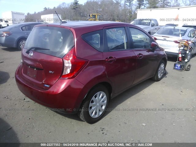 3N1CE2CP9GL352156 - 2016 NISSAN VERSA NOTE S/S PLUS/SV/SL/SR RED photo 4