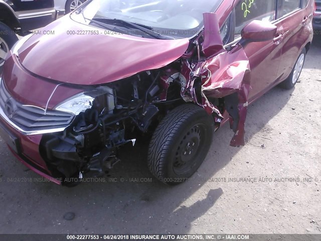 3N1CE2CP9GL352156 - 2016 NISSAN VERSA NOTE S/S PLUS/SV/SL/SR RED photo 6