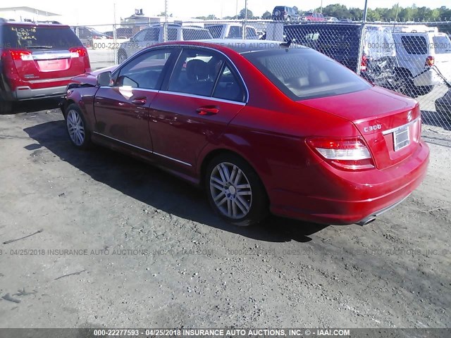 WDDGF54X78R012502 - 2008 MERCEDES-BENZ C 300 RED photo 3