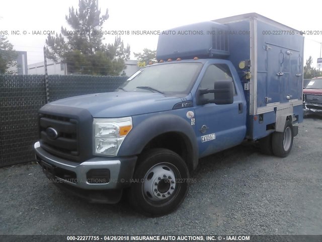 1FDUF4GT3CEB87387 - 2012 FORD F450 SUPER DUTY BLUE photo 2