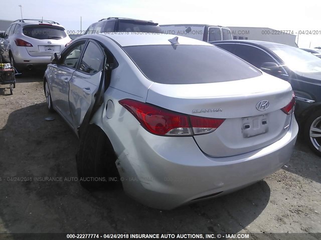 5NPDH4AE9DH419081 - 2013 HYUNDAI ELANTRA GLS/LIMITED SILVER photo 3