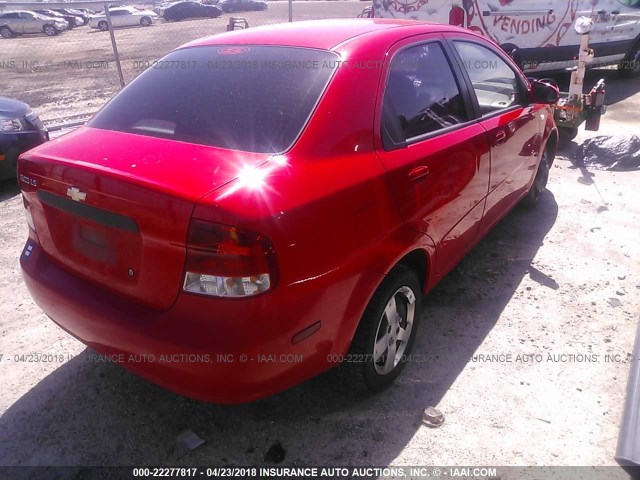 KL1TD56606B525560 - 2006 CHEVROLET AVEO LS RED photo 4