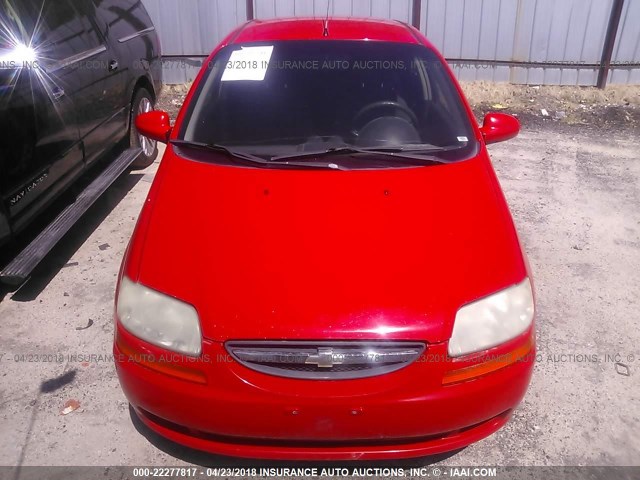 KL1TD56606B525560 - 2006 CHEVROLET AVEO LS 红色 照片 6