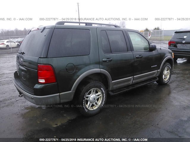 1FMZU73E72UA52146 - 2002 FORD EXPLORER XLT GREEN photo 4