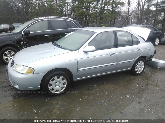 3N1CB51D22L584755 - 2002 NISSAN SENTRA XE/GXE SILVER photo 2