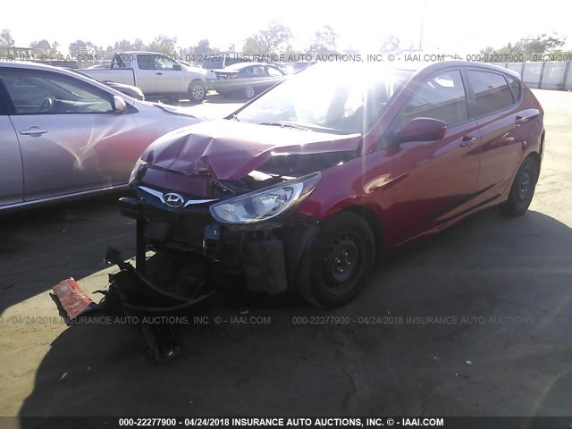 KMHCT5AE8EU141745 - 2014 HYUNDAI ACCENT GLS/GS RED photo 2