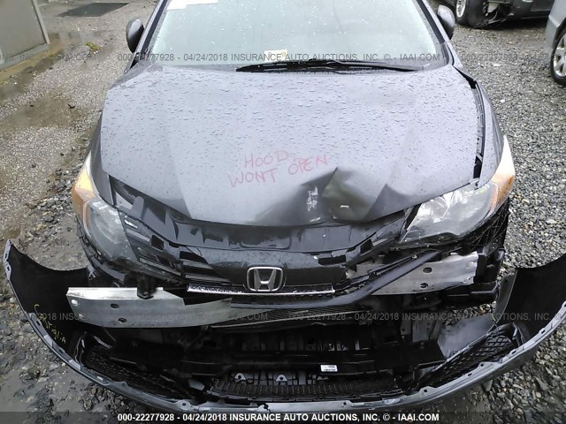 2HGFG3B55EH513393 - 2014 HONDA CIVIC LX ნაცრისფერი ფოტო 10