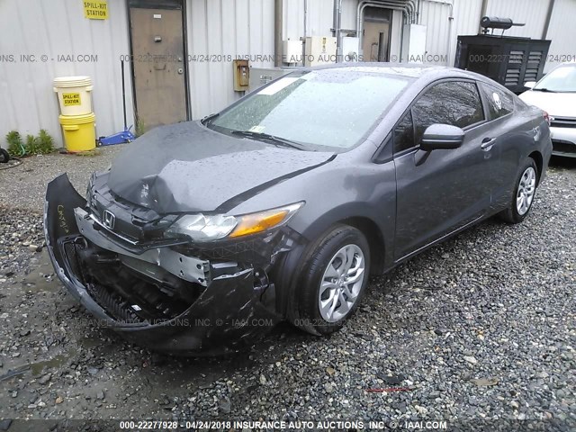 2HGFG3B55EH513393 - 2014 HONDA CIVIC LX ნაცრისფერი ფოტო 2