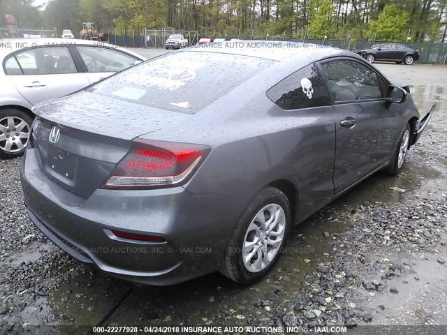 2HGFG3B55EH513393 - 2014 HONDA CIVIC LX ნაცრისფერი ფოტო 4