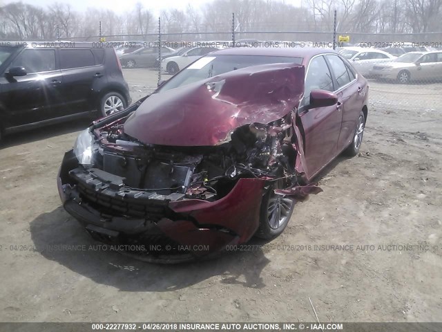 4T1BF1FKXGU610833 - 2016 TOYOTA CAMRY LE/XLE/SE/XSE RED photo 2