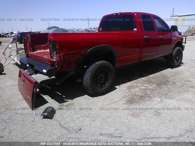 3D7KS28A47G845098 - 2007 DODGE RAM 2500 ST/SLT RED photo 4