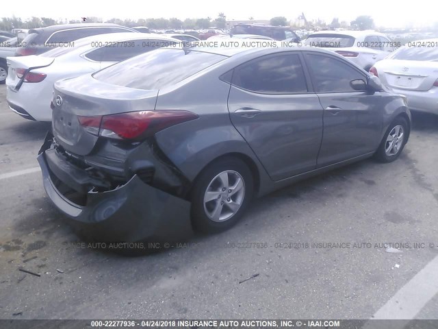 5NPDH4AEXEH509941 - 2014 HYUNDAI ELANTRA SE/SPORT/LIMITED GRAY photo 4