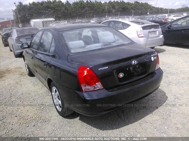 KMHDN46D96U374396 - 2006 HYUNDAI ELANTRA GLS/GT/LIMITED BLACK photo 3