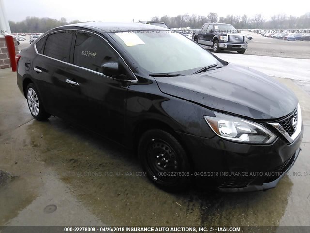 3N1AB7AP7HL686168 - 2017 NISSAN SENTRA S/SV/SR/SL შავი ფოტო 1