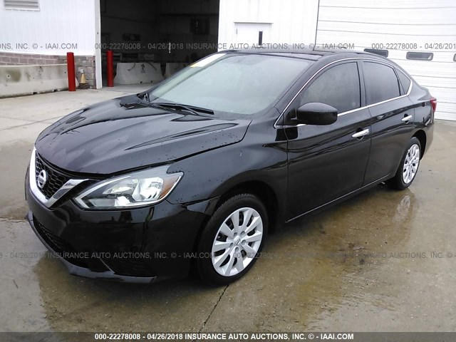 3N1AB7AP7HL686168 - 2017 NISSAN SENTRA S/SV/SR/SL შავი ფოტო 2