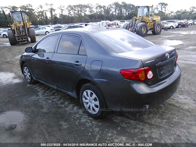 1NXBU40E19Z030285 - 2009 TOYOTA COROLLA S/LE/XLE GRAY photo 3