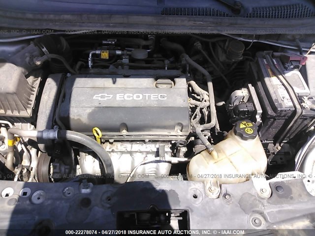 1G1JA6SH2C4124204 - 2012 CHEVROLET SONIC LS SILVER photo 10