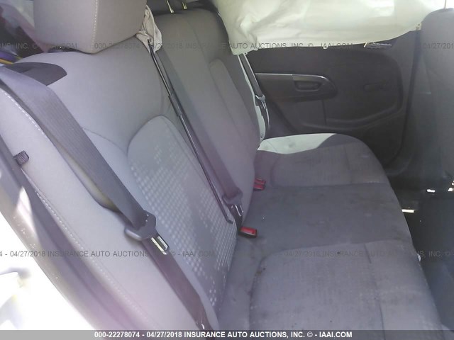 1G1JA6SH2C4124204 - 2012 CHEVROLET SONIC LS SILVER photo 8