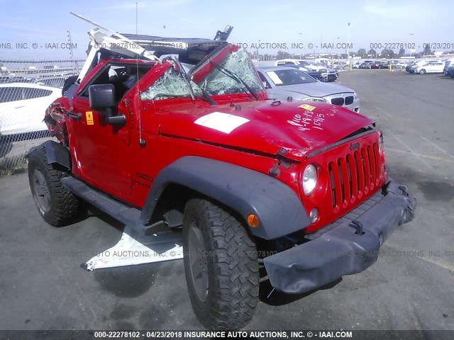 1C4AJWAG7EL294745 - 2014 JEEP WRANGLER SPORT RED photo 1