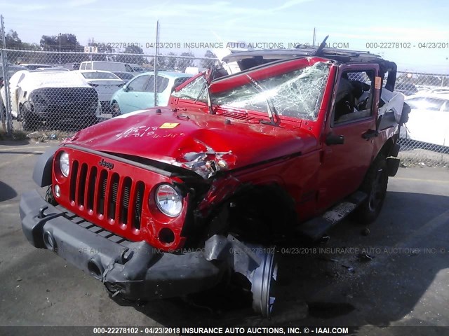 1C4AJWAG7EL294745 - 2014 JEEP WRANGLER SPORT RED photo 2