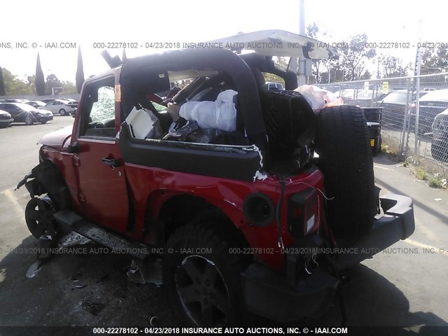 1C4AJWAG7EL294745 - 2014 JEEP WRANGLER SPORT RED photo 3