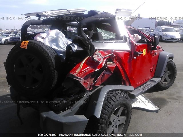 1C4AJWAG7EL294745 - 2014 JEEP WRANGLER SPORT RED photo 4