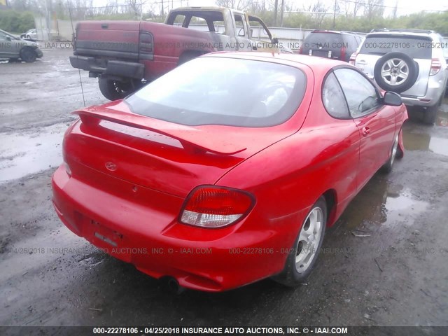 KMHJG25F61U219284 - 2001 HYUNDAI TIBURON RED photo 4