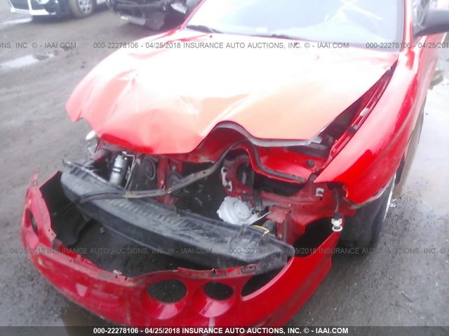 KMHJG25F61U219284 - 2001 HYUNDAI TIBURON RED photo 6