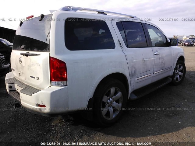 5N1BA0ND0CN604930 - 2012 NISSAN ARMADA SV/SL/PLATINUM WHITE photo 4