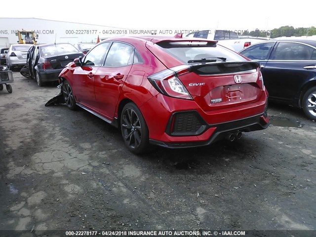 SHHFK7H95HU226286 - 2017 HONDA CIVIC SPORT TOURING RED photo 3