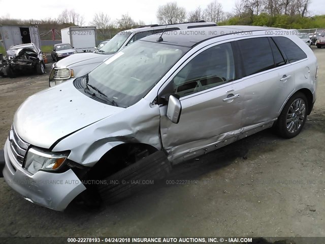 2FMDK4KC9ABA88598 - 2010 FORD EDGE LIMITED SILVER photo 2