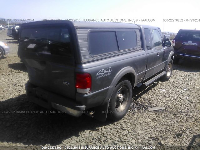 1FTZR15X8YPA25983 - 2000 FORD RANGER SUPER CAB GRAY photo 4