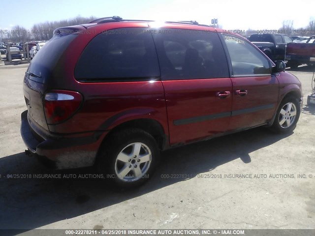 1D4GP45R86B731526 - 2006 DODGE CARAVAN SXT RED photo 4