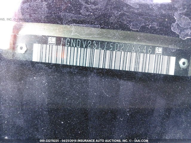 1GNDV23L15D278546 - 2005 CHEVROLET UPLANDER LS GOLD photo 9